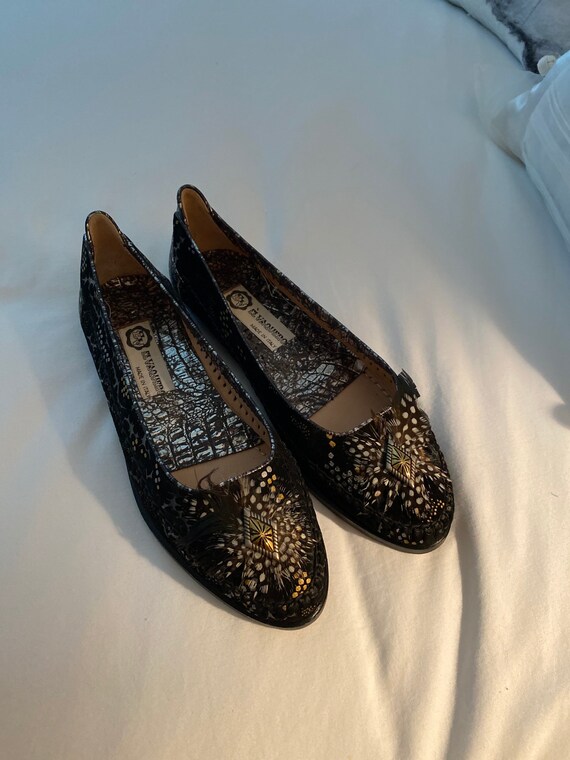 Vintage El Vaquero Ladies Shoes Size 38.5/ Feathe… - image 9