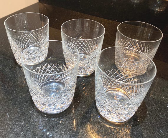 Vintage Lalique Crystal Rock Glasses, Chinon Pattern, Set of 5 