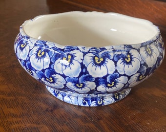 Pansy Decor/Defor Viola Annaburg Germany Pansy/ Violets Ceramic Bowl/ Antique A G Annaburg Bowl/ By Gatormom13