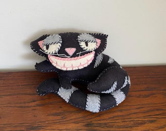 Cheshire Cat Plush, Artist Made Felt Cat, By Gatormom13