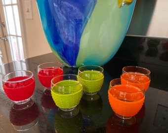 Bodum Espresso Cups/SIX Pavina Silicone Sleeve Grip Cups/ Modernist Colorful/By Gatormom13