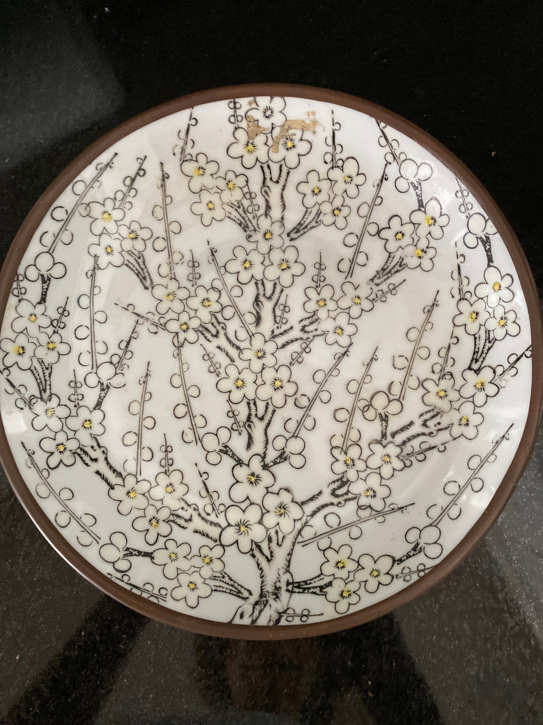食器 Y Y Y Y.Y. Japanese Porcelain Brass Bowl – Mid Century Decorative Cherry