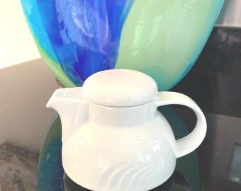 Vintage Bavaria White Porcelain Teapot, Mid-Century Modern, By Gatormom13
