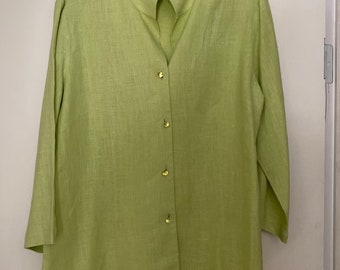 Connie Roberson Ladies Blouse/100 % Linen, size LARGE/By Gatormom13