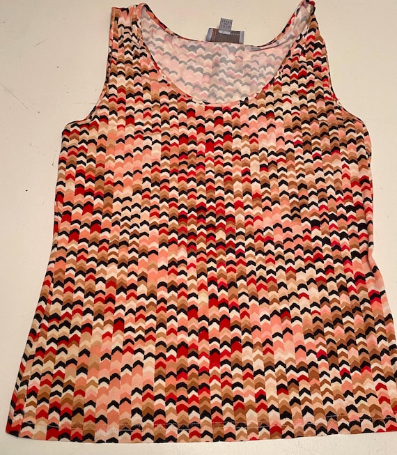 Missoni, Vintage Missoni Knit Tank Top, Sleeveless Zigzag Chevron, By Gatormom13