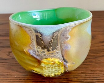Robert Coleman Iridescent Art Glass Vase, USA Ohio Artist, By Gatormom13