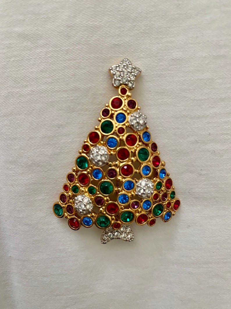 Swarovski Rhinestone 1998 Christmas Tree Pin/limited Edition Etsy