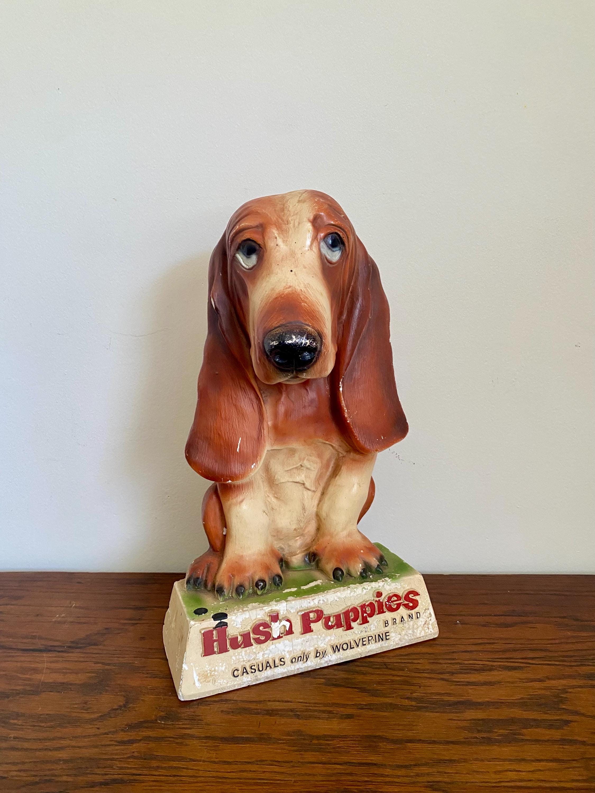 Bassett Hound 1960's Chalkware Basset Hound Dog Shoes, Antique