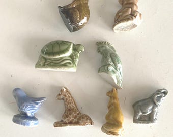 Wade Figurines, Wade Whimsies,  Wade Animals, Red Rose Collectibles, Total of Seven, Made in England, By Gatormom13