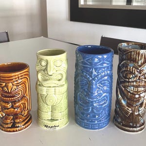 2002 Tiki Farm Double Crown Records Tiki Mug Brown Glaze
