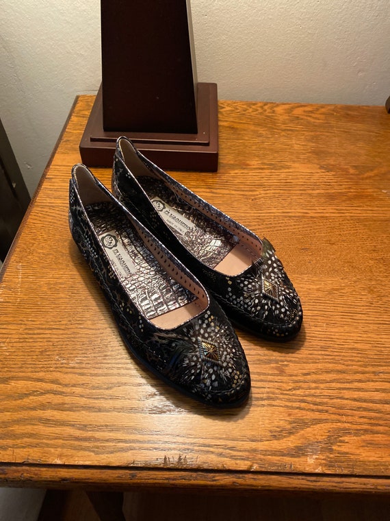 Vintage El Vaquero Ladies Shoes Size 38.5/ Feathe… - image 1