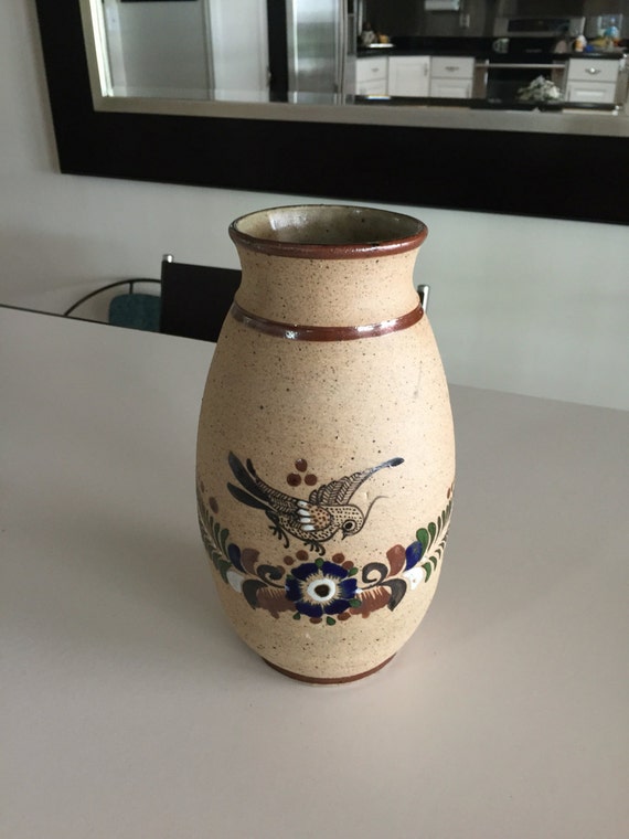 Mexico Pottery Vase Large Tonala Pottery Vase Just Etsy