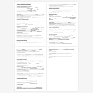 Property management agreement template word & pdf
