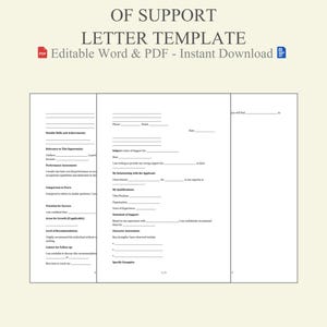 Letter Of Support Template - Support Letter, Official Letter, Endorse Letter, Backing Letter, Confirm Letter
