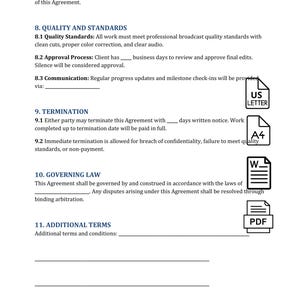 Youtube Video Editor Contract Template - Word & PDF Download - Etsy