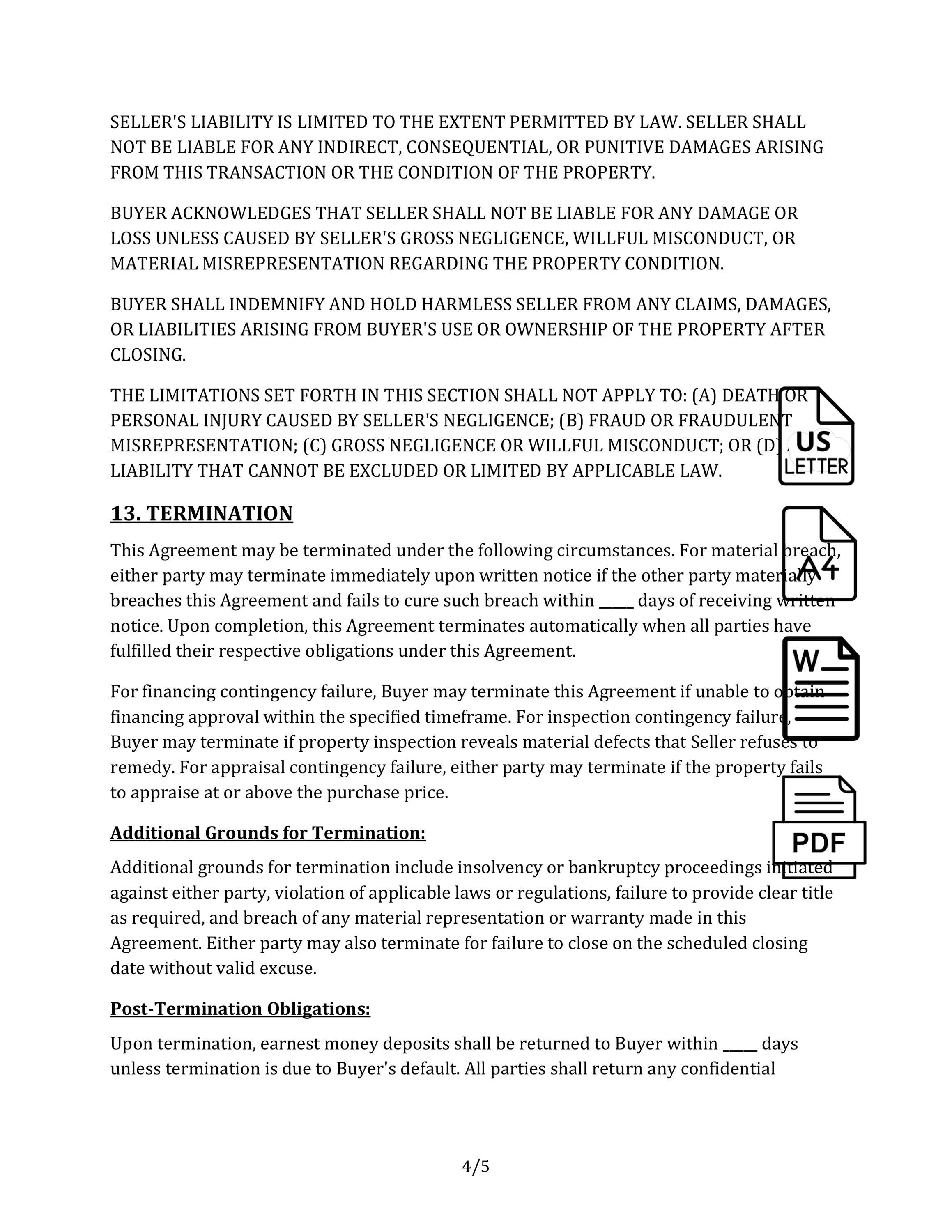 Prop Contract Property Purchase Contract Template | Real Estate Agreement - Etsy