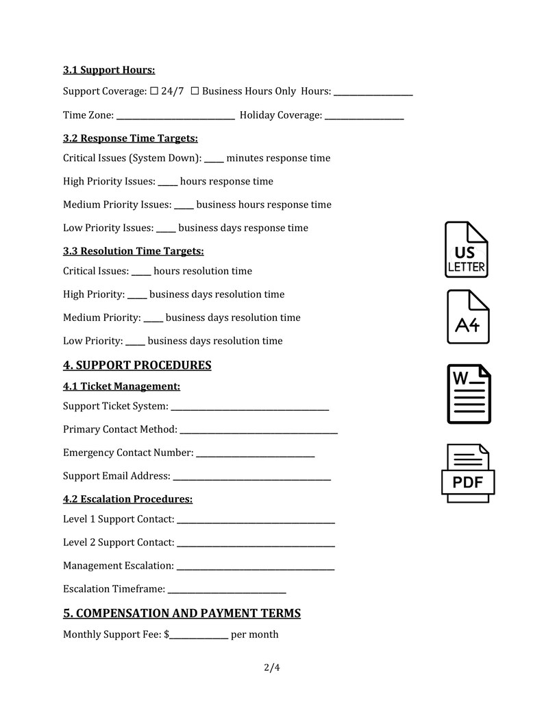 Technical Support Contract Template, Support Contract, Tech Terms, Help ...