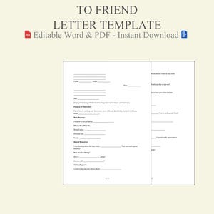 Plantilla de carta a un amigo (Word, PDF) / Ejemplo de correspondencia personal / Mensaje informal