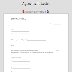 Carta de Acordo - Modelo Básico de Acordo | Formulários de Carta | Termos Simples para Qualquer Acordo