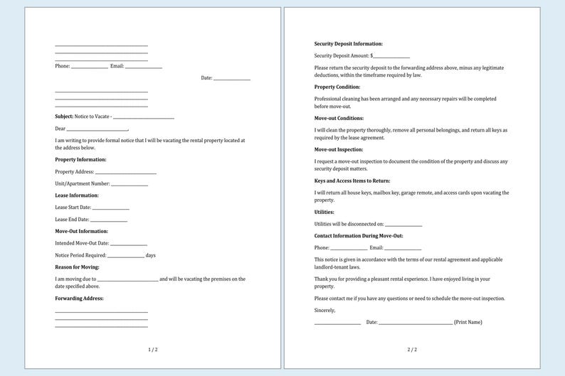 Moving Out Letter Template Word PDF | Moving Letter, Out Sample, Notice ...