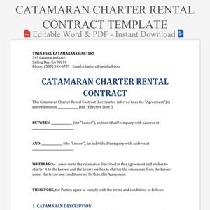 Contrato de Aluguel de Catamarã para Veleiro - Modelo de Contrato de Locação de Barco | Modelo de Iate para Imprimir