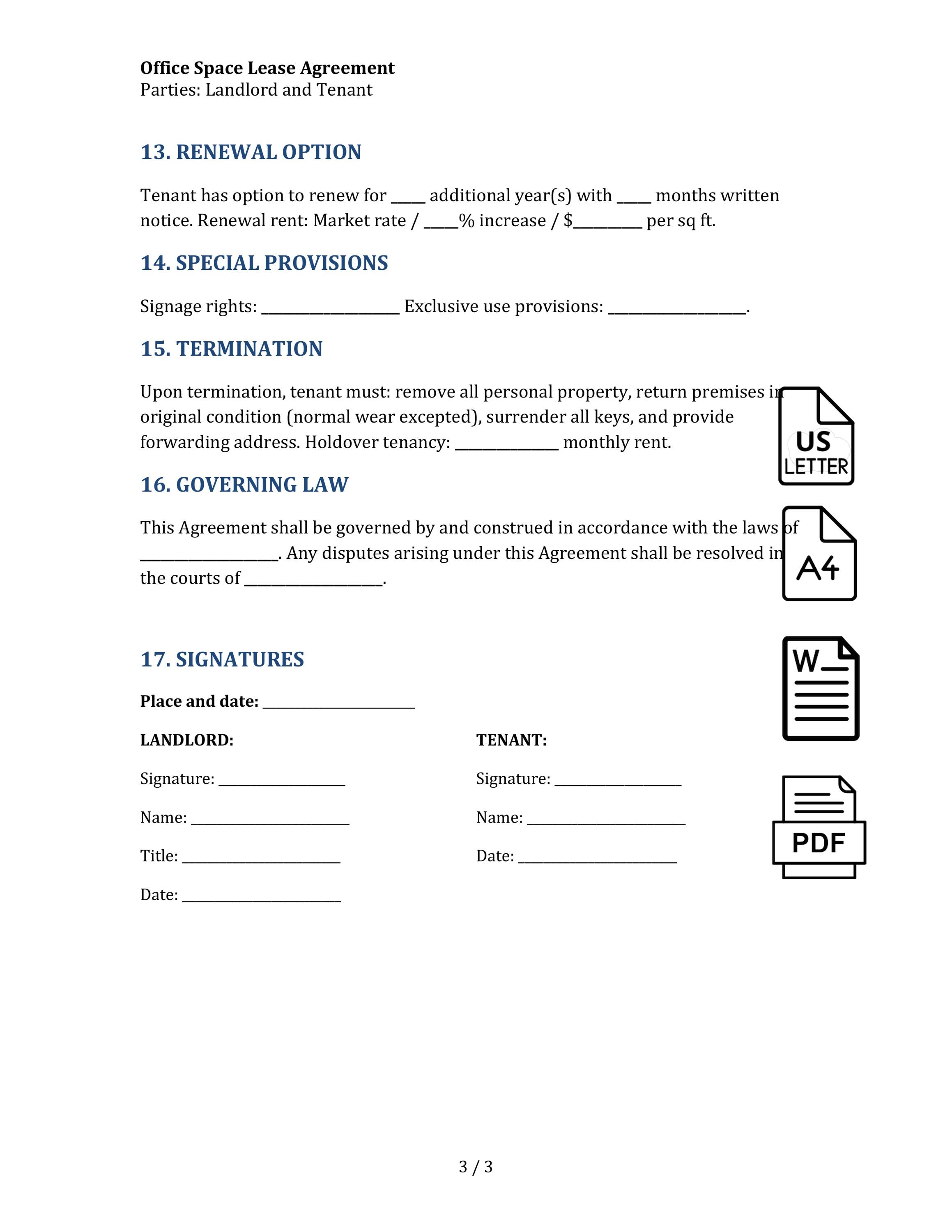 Office Space Lease Contract Template - Etsy