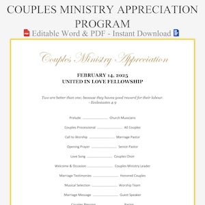 Mall för pararbete - Exempel på äktenskapsprogram | Kyrkoprogram | Erkännande för par