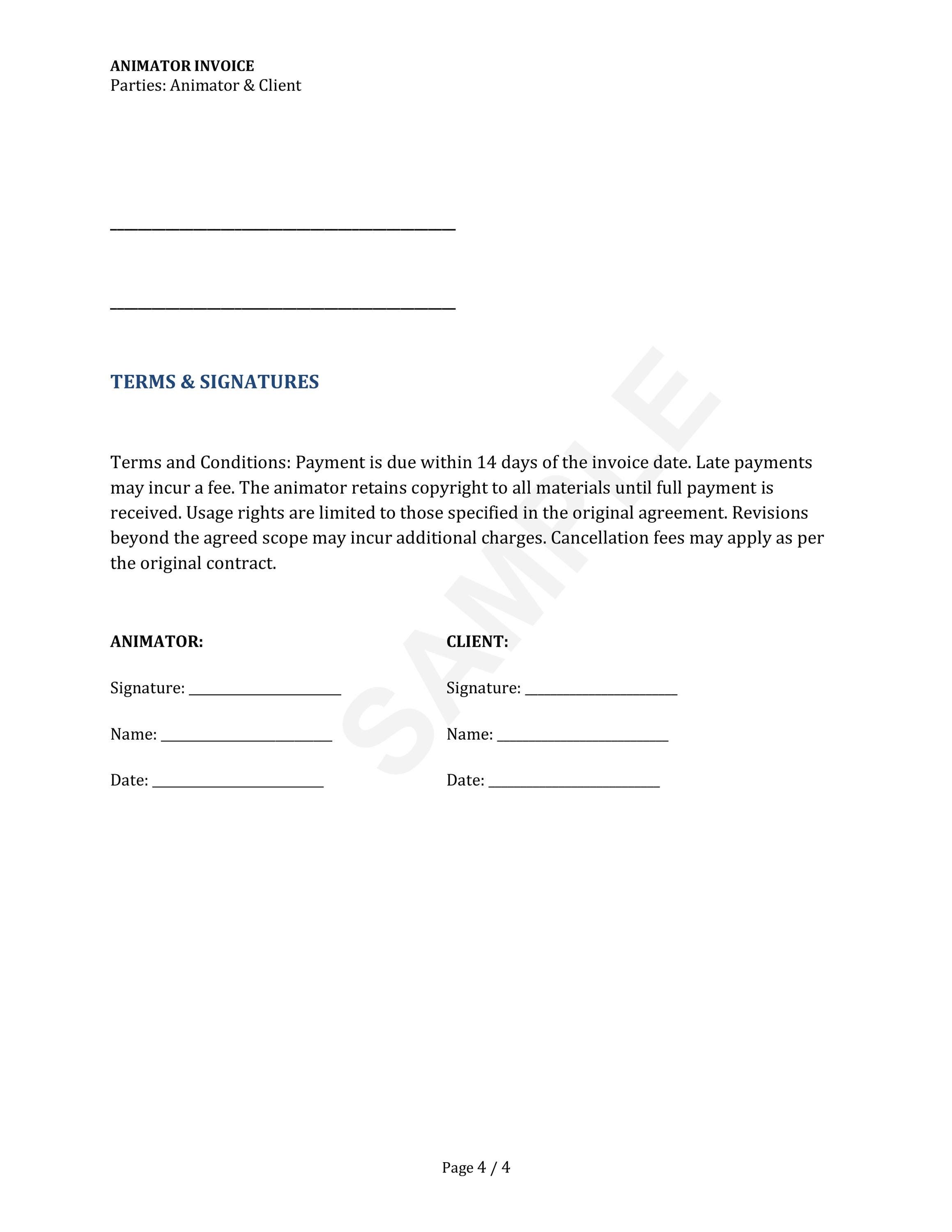 Animator Invoice, Animation Payment Template | Creative Business Forms ...