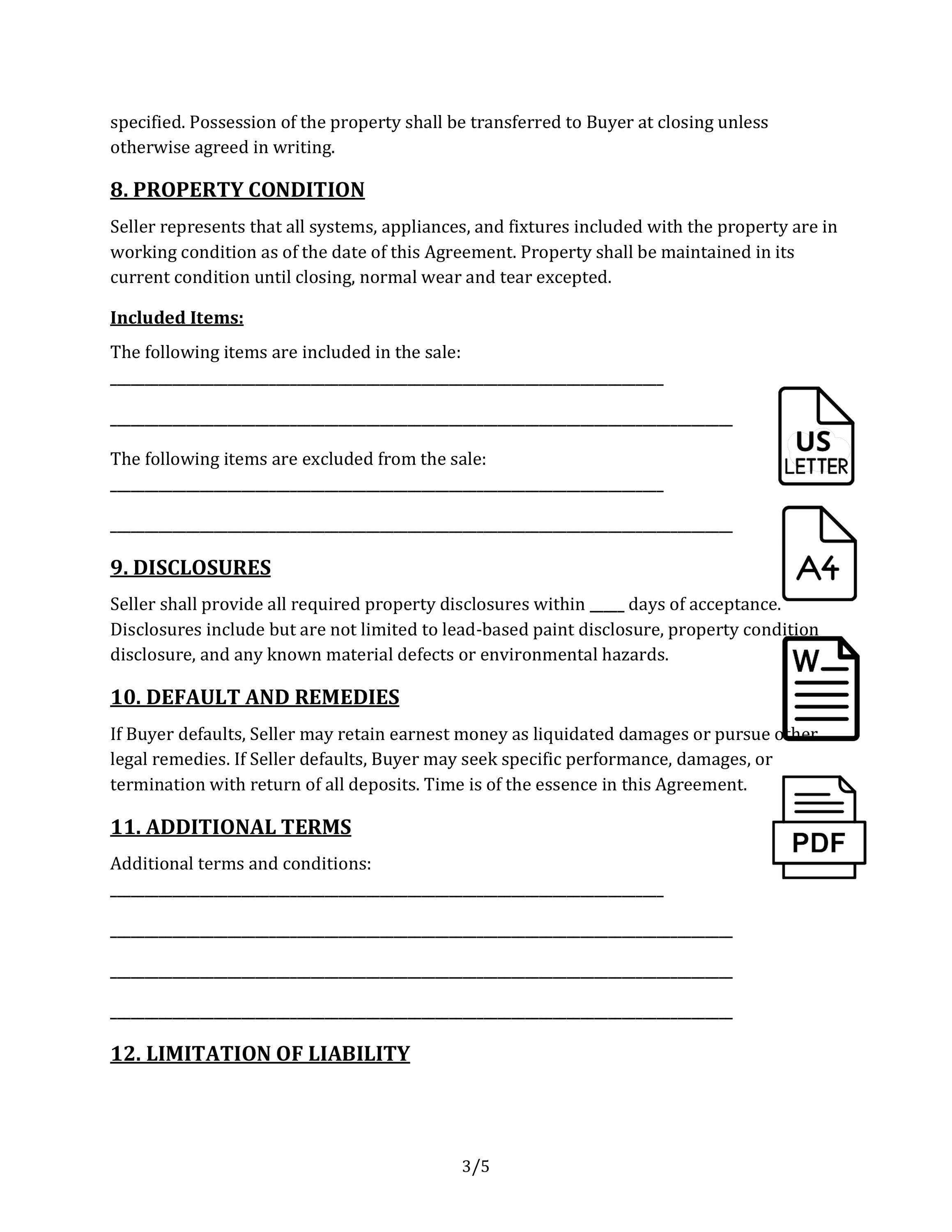 Prop Contract Property Purchase Contract Template | Real Estate Agreement - Etsy