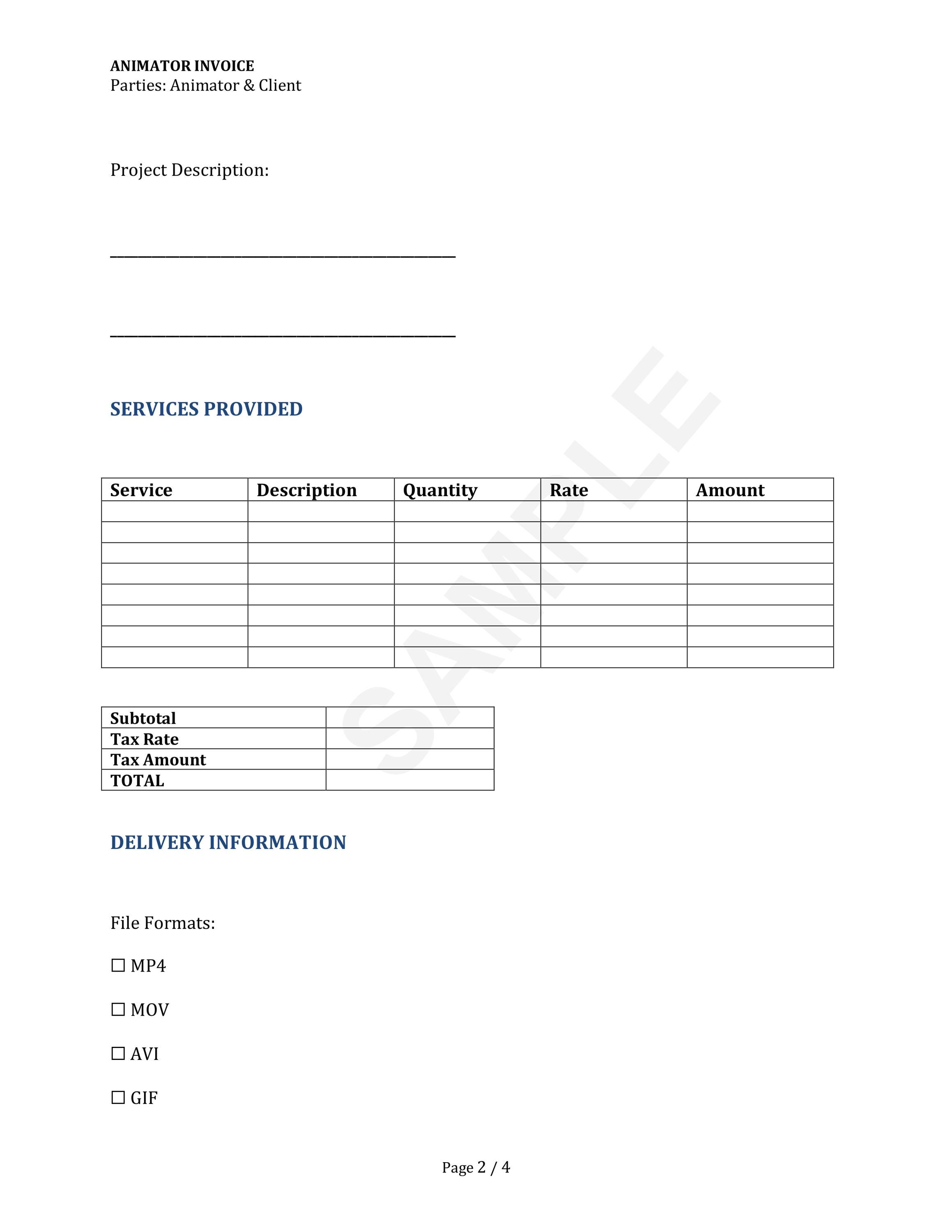 Animator Invoice, Animation Payment Template | Creative Business Forms ...