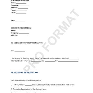 Carta de rescisão de contrato, conclusão de negócio, encerramento de parceria, interrupção de acordo, interrupção de serviço, término de trabalho, modelo de conclusão de projeto