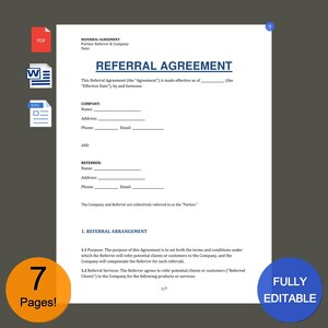 Referral Agreement Template - PDF & Word Download