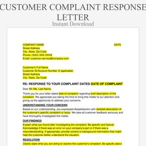 Carta de respuesta a quejas del cliente - Plantilla de recuperación del servicio - Descargar Word