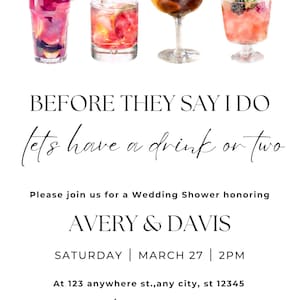 Wedding Shower Invitation, Printable Template