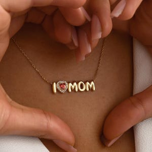 Collier prénom ballon en argent sterling personnalisé, bijoux gravés
