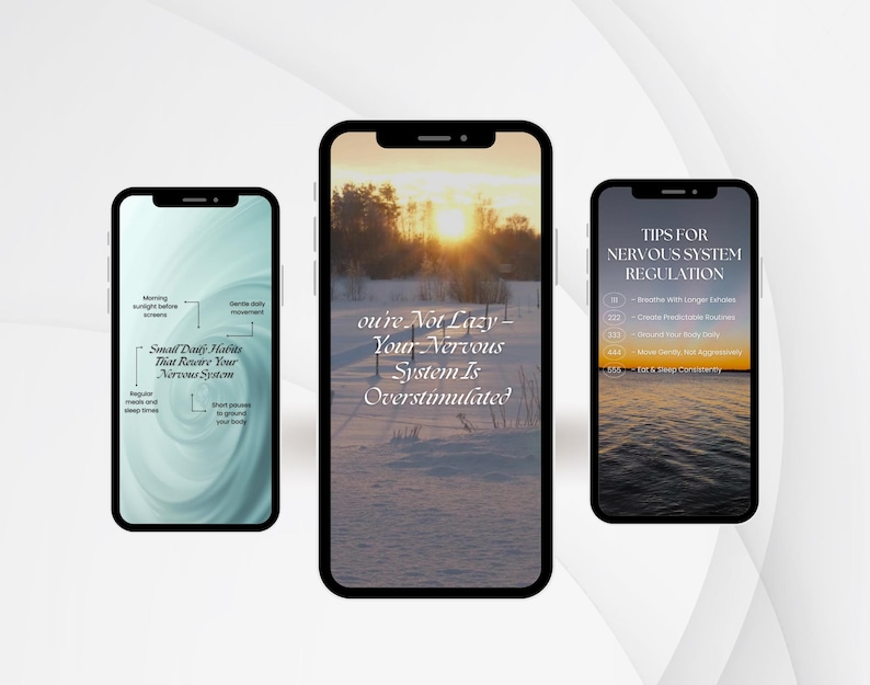 PTSD awareness and mental health reel templates for calming social media content