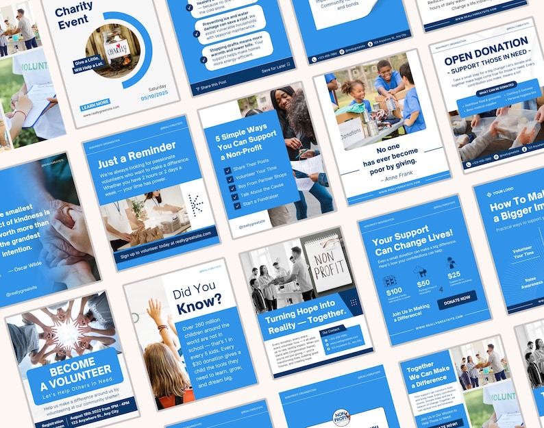 Donation drive post templates for NGOs