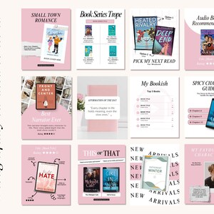 Bookstagram, Author, Book Review, Book Lover, Book marketing, Book Blogger, Book Content Creator Kit Instagram social media post templates