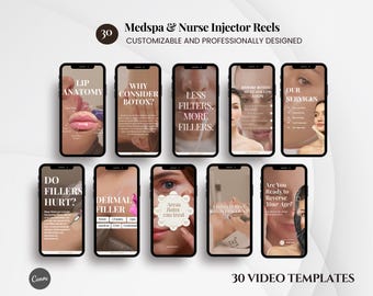 Medspa, Nurse & Cosmetic Injector, Aesthetic clinic, Botox and filler, Dermal fillers, Beauty, Skincare Clinic Marketing IG Reels Templates