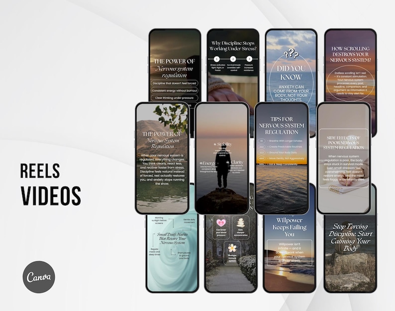 Stress relief and anxiety support Canva reels for emotional wellness education