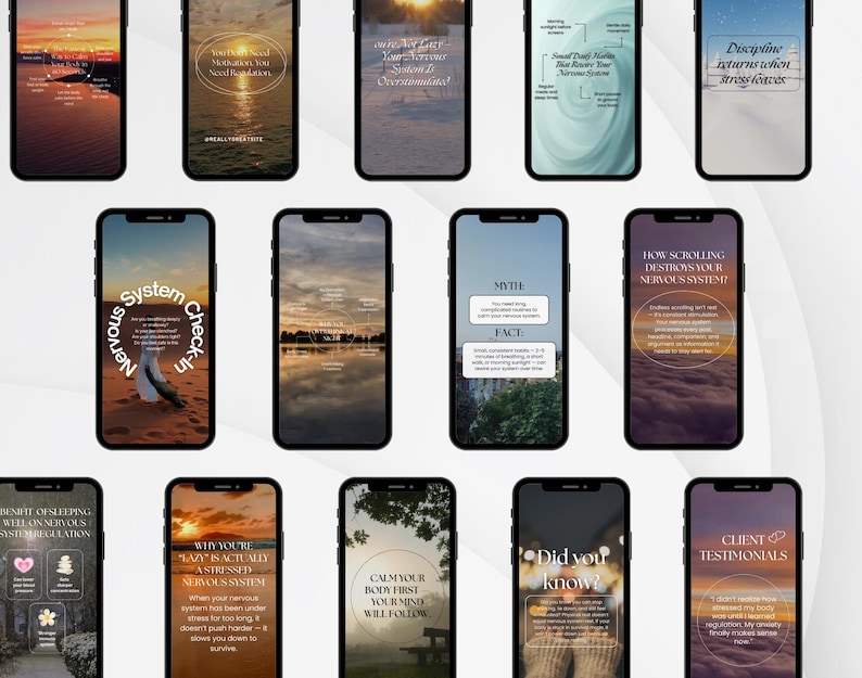 Grounding technique Instagram video templates for nervous system healing