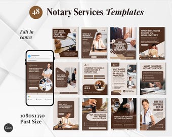 Notary Services, Legal Documents, Mobile Notary, Loan Signing Agent, Legal Office, Notary Public, Instagram Social Media Post Templates