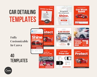 Car, Auto, Mobile Detailing, Car Wash, Vehicle Cleaning , Car Care Business, Car Cleaning, Auto spa social media instagram post templates
