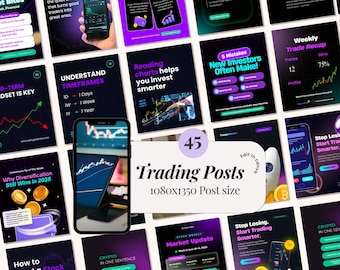 Handel, Börse, Forex-Handel, Krypto-Handel, Wachstumsoptionen, Instagram Canva Post Vorlagen