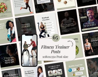 Fitness Trainer, Personal Trainer, Gym and Health Coach Instructor, Exercise Specialist, Workout, Health & Wellness Instagram Post Templates