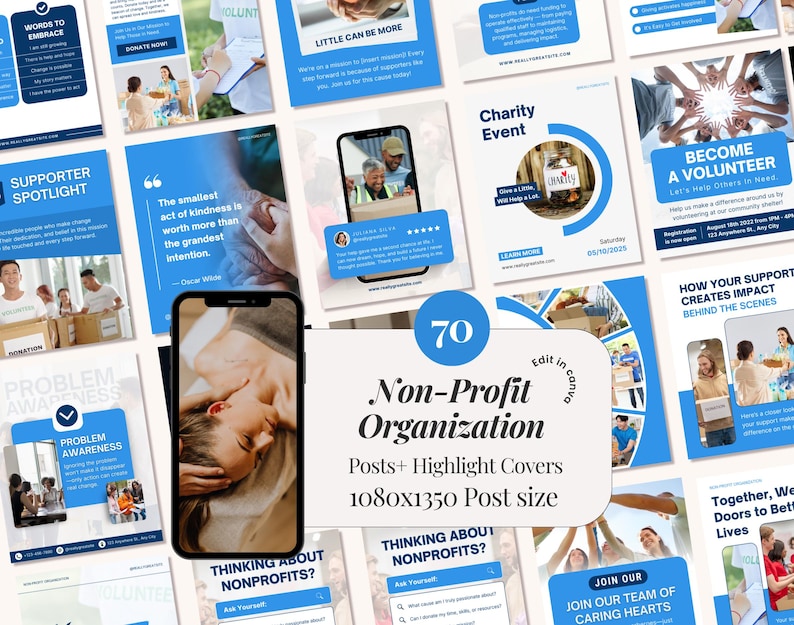 Non-profit organization social media Canva post templates