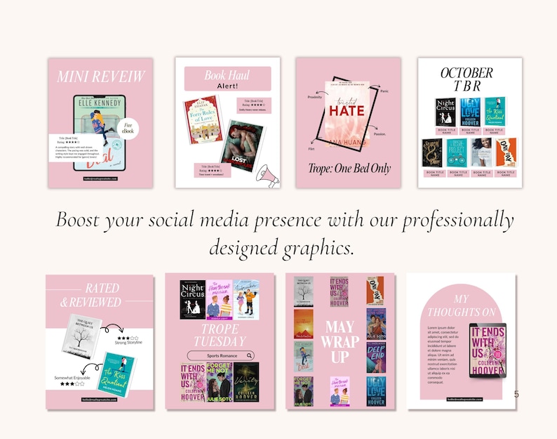 Bookstagram, Author, Book Review, Book Lover, Book marketing, Book Blogger, Book Content Creator Kit Instagram social media post templates