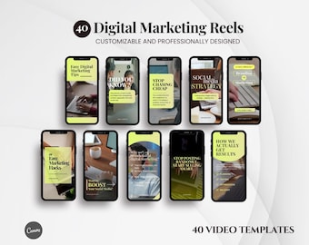 Digital Marketing Reels, Social Media Marketing, Instagram Reels, Content Creator, Digital Products, Online Business, Canva Video Templates