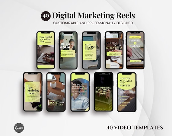 Digital Marketing Reels, Social Media Marketing, Instagram Reels, Content Creator, Digital Products, Online Business, Canva Video Templates