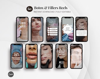 Botox and Filler Reels, Lip Filler Social Media, Medspa Template, Nurse Injector Instagram Post, Skincare Canva Video, Aesthetic Nursing